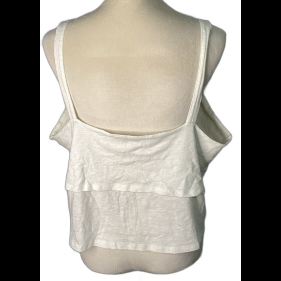 American Eagle Tank Top Women's Size XXL Color Cream Button Up Cropped Tank Top - Picture 3 of 5